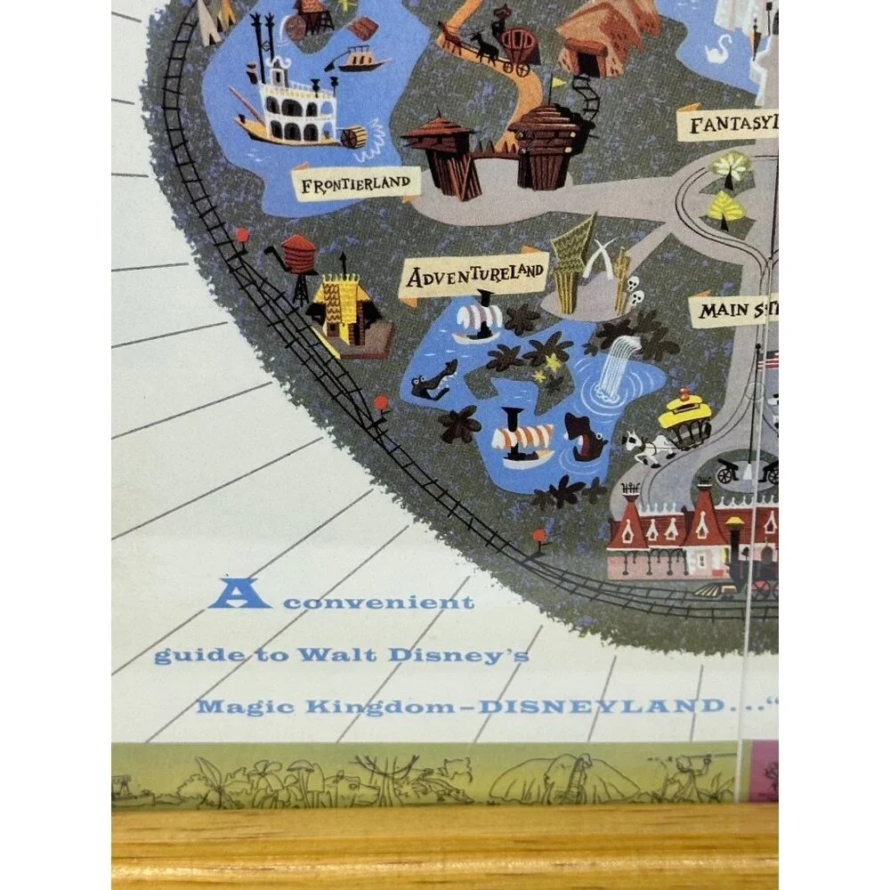 VTG Disneyland 35th Anniversary Years of‎ Magic Framed Map 12